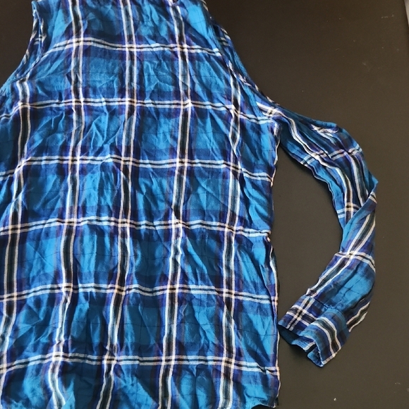 Express Blue Plaid Button Down Shirt - Picture 10 of 10